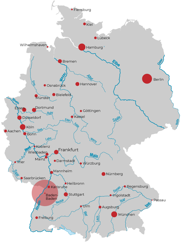 Baden-Baden - Lage in Deutschland