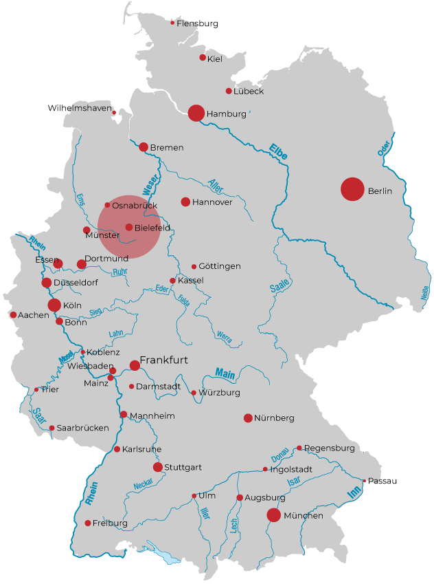 Bielefeld - Lage in Deutschland