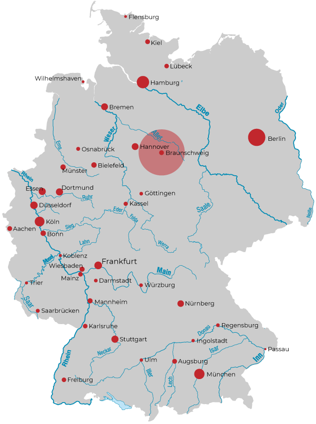 Braunschweig - Lage in Deutschland