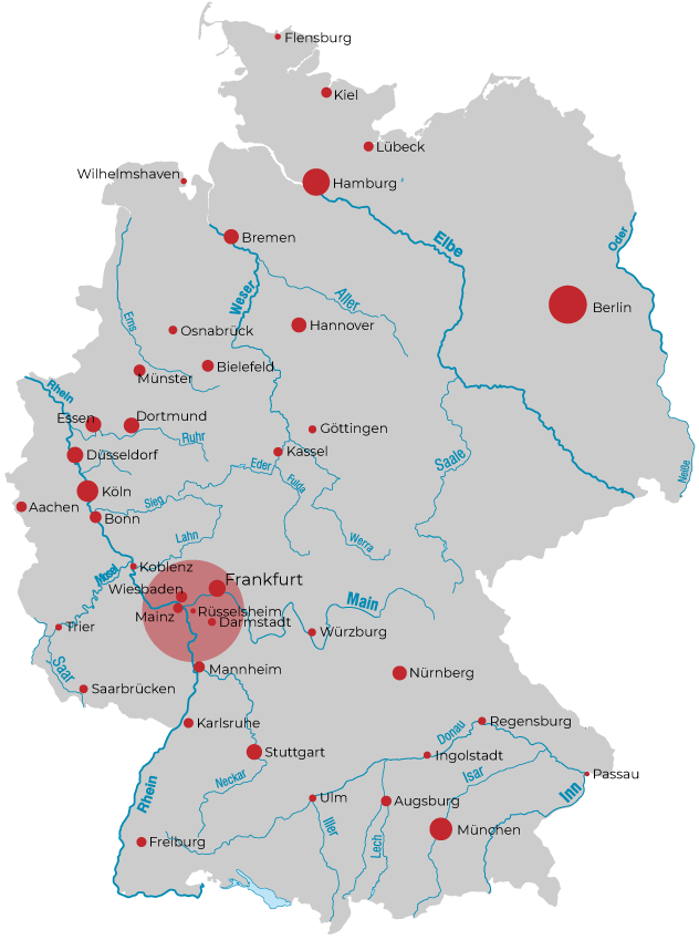 Rüsselsheim - Lage in Deutschland