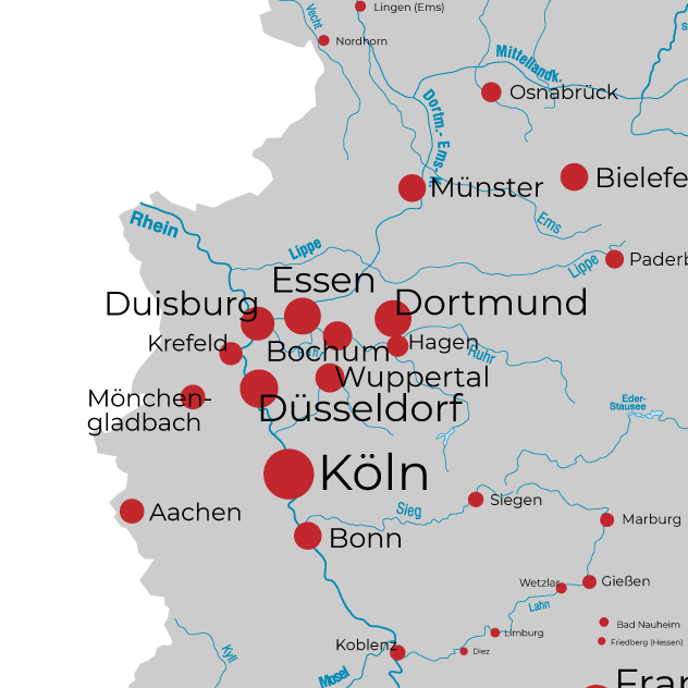 Umgebungskarte Bochum