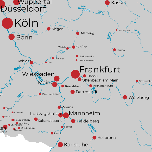 Umgebungskarte Frankfurt