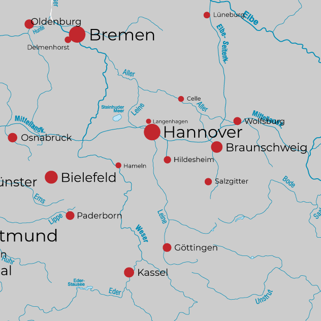 Umgebungskarte Hildesheim